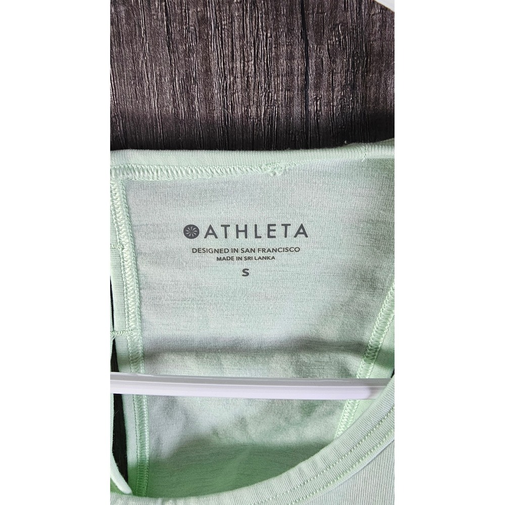 Athleta Light Green Tank Top Tie Back Twist Sport Athletic Size S - Picture 3 of 5